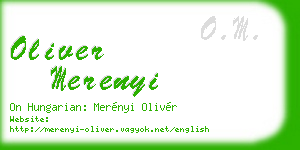 oliver merenyi business card
